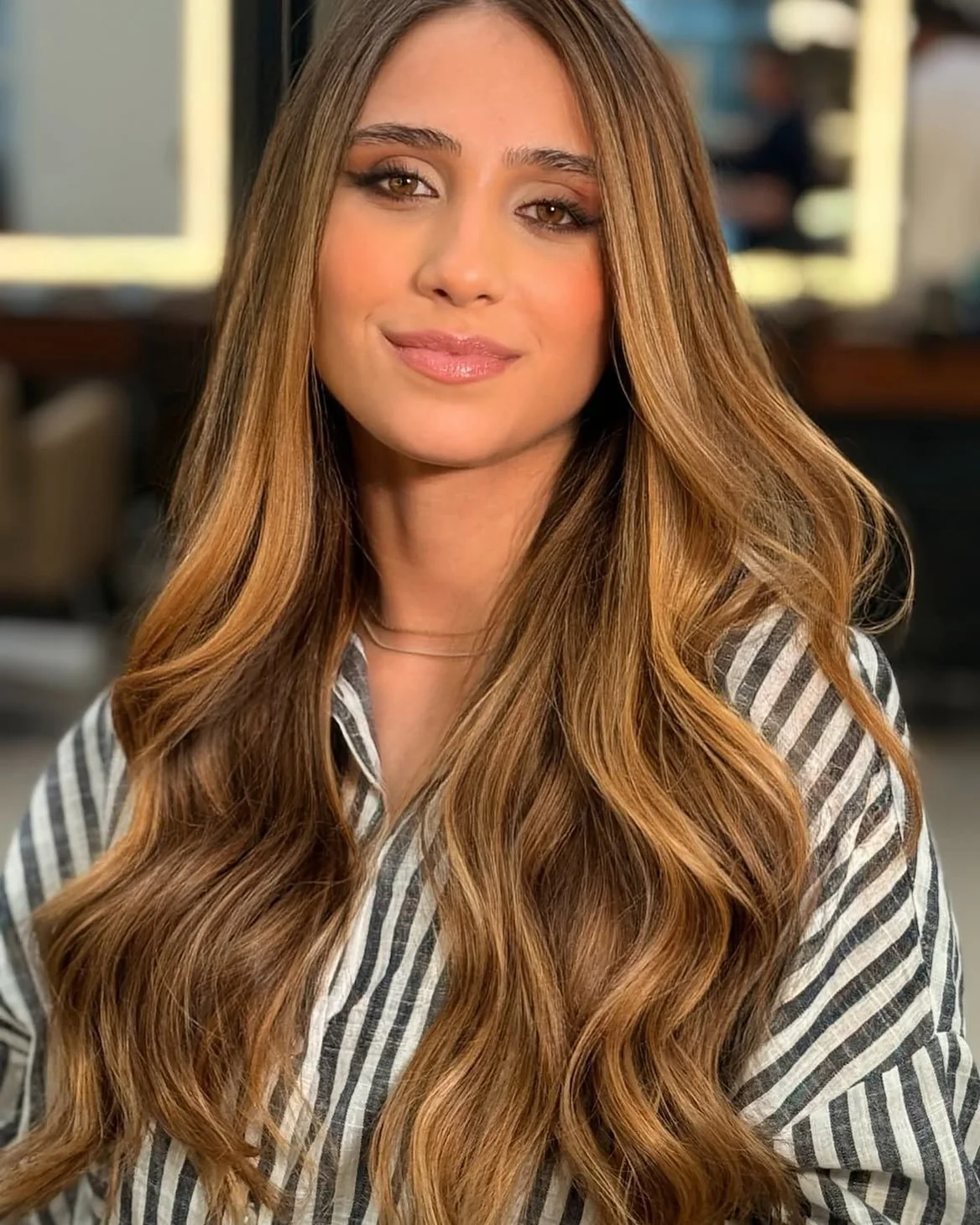 Mechas claras em cabelo longo